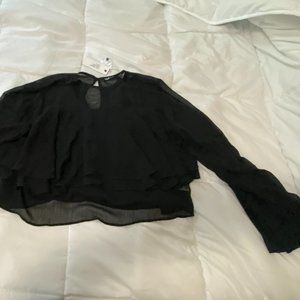 New INA brand Black Ruffle Longsleeve - L